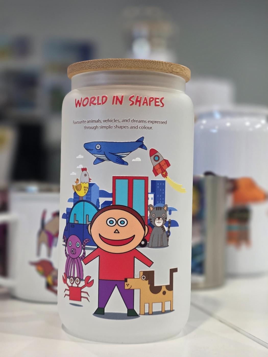 World in Shapes tumbler featuring artwork by Jian Lim