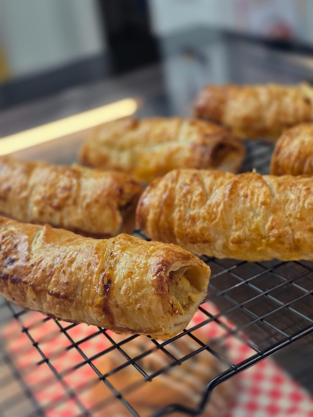 Freshly baked pastries prepared through the baking pathway