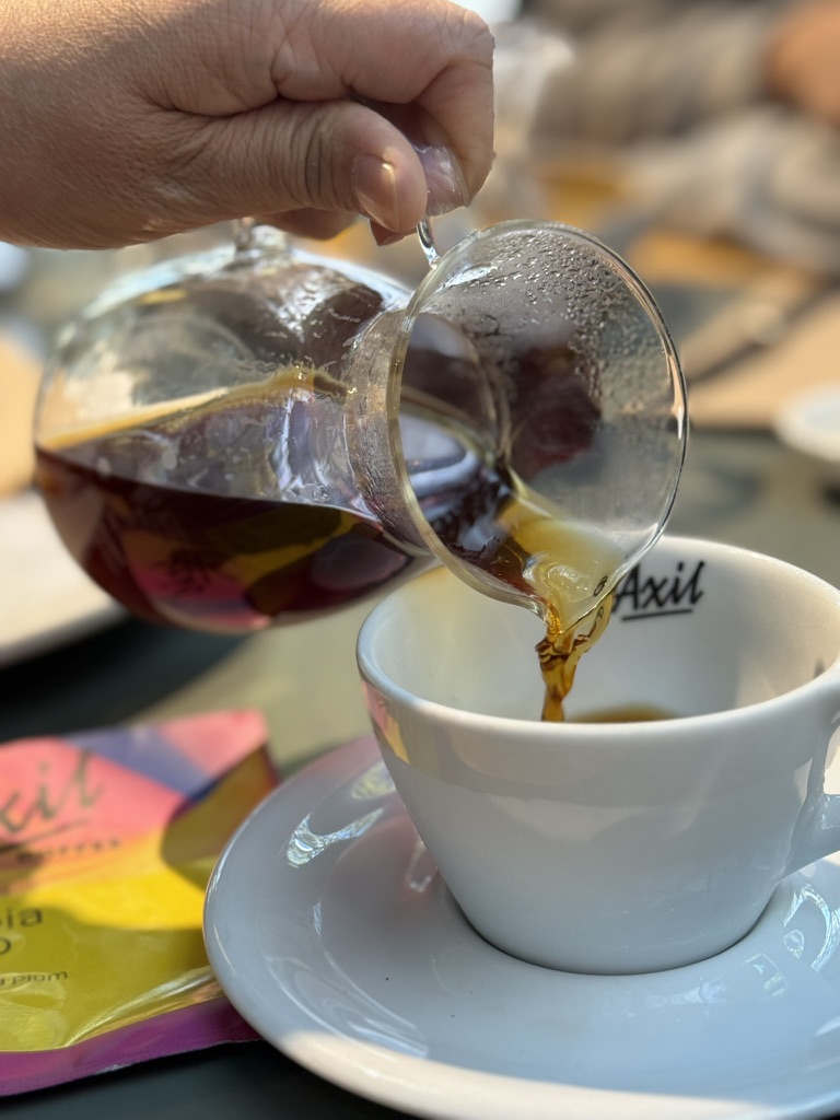 Pour-over coffee tasting during the Melbourne learning tour