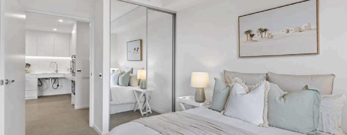Accessible bedroom and bathroom in specialist disability accommodation
