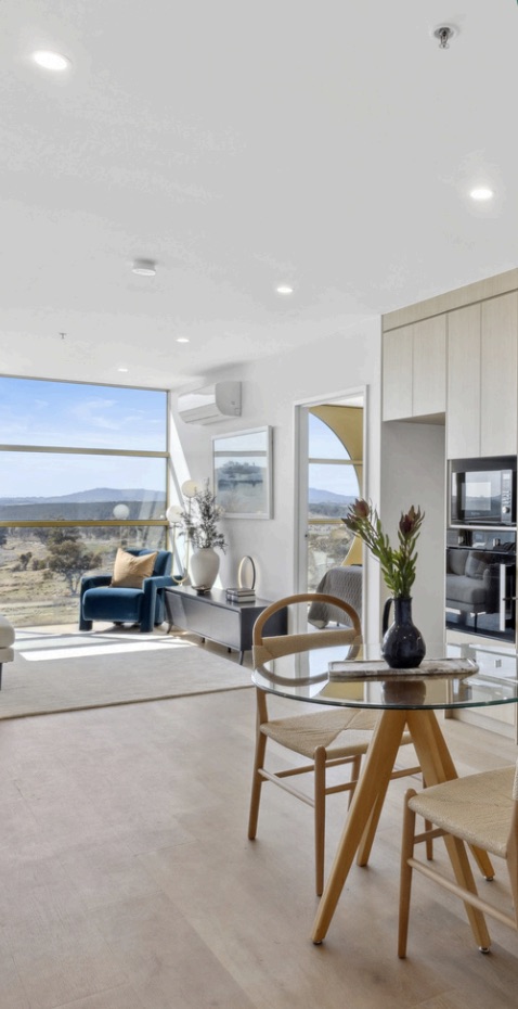 Bright accessible apartment living and dining area